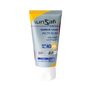 کرم ضد آفتاب فاقد چربی spf40 آقایان سان سیف مناسب برای انواع پوست 50 گرم (کد6195)