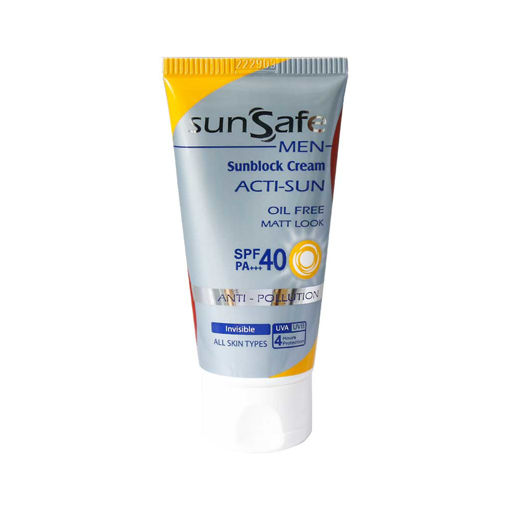 کرم ضد آفتاب فاقد چربی spf40 آقایان سان سیف مناسب برای انواع پوست 50 گرم (کد6195)