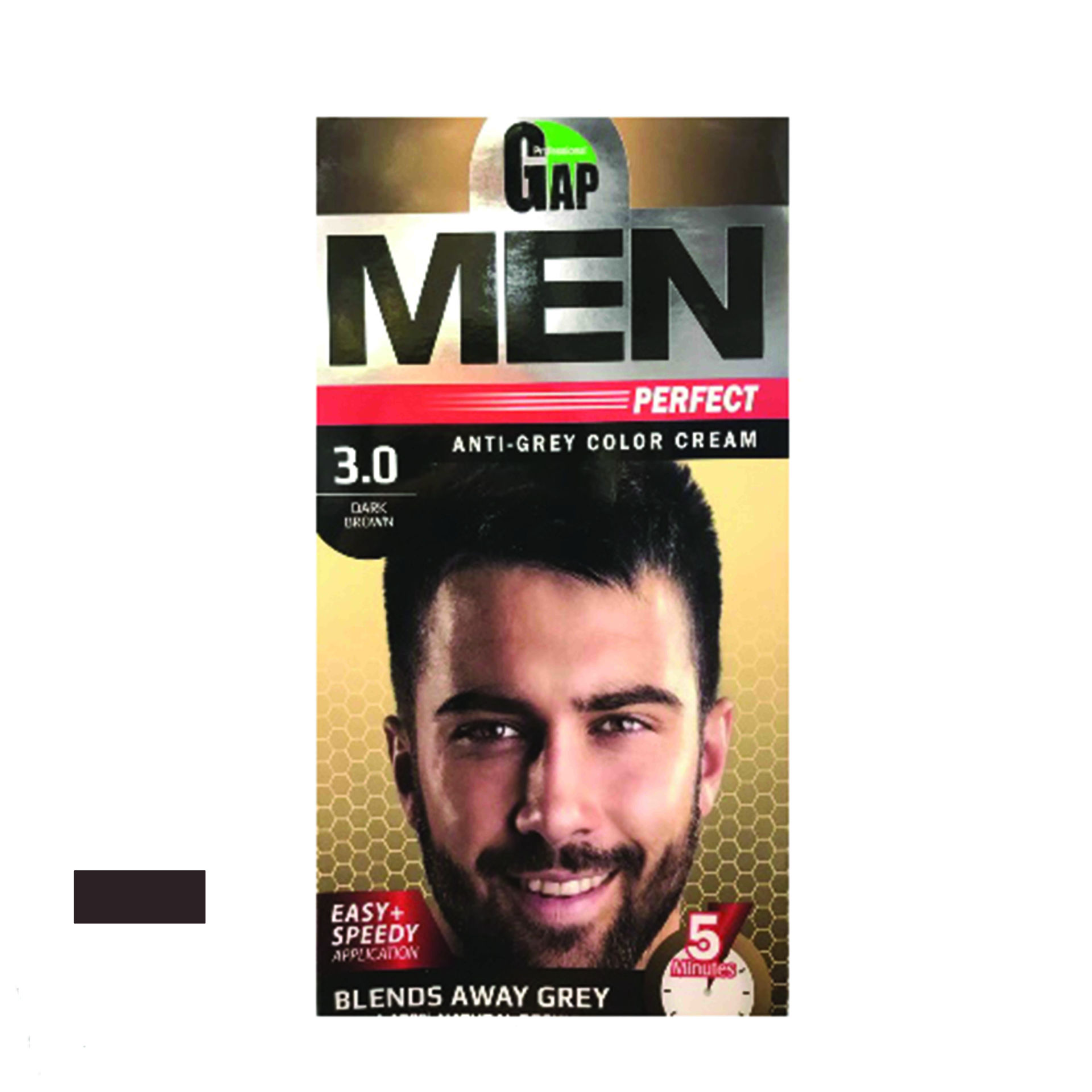 کیت رنگ مو گپ سری Men Perfect مدل  dark brown شماره 3.0