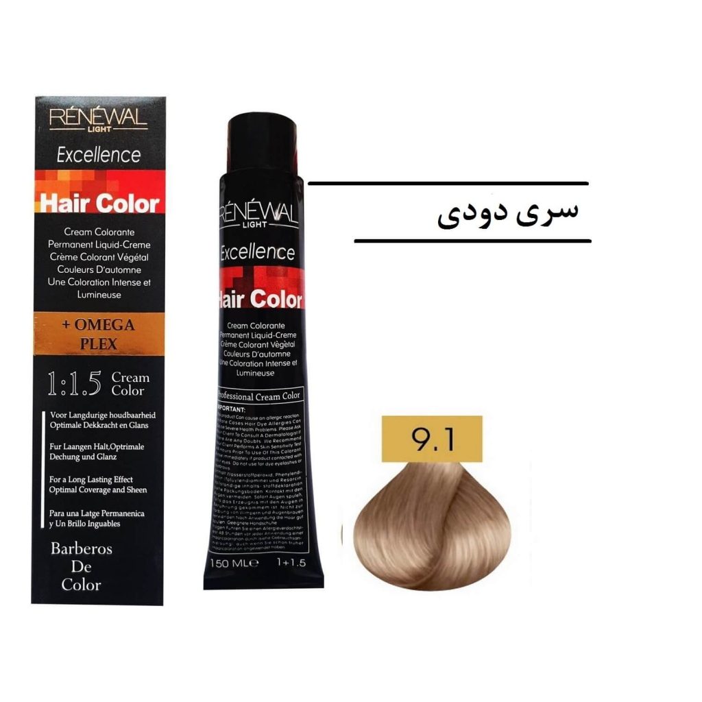 رنگ مو رنوال بلوند دودی خیلی روشن 9.1